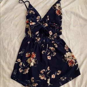 Bow tie cut out romper